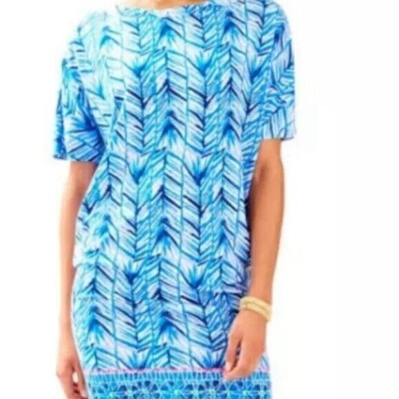 Lilly Pulitzer Lowe Lapis Blue Costa Med Engineered Dolman Sleeve Dress - Picture 1 of 5